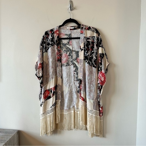 ARITZIA-TALULA Fawkner Patchwork Fringe Coastal Cowgirl Kimono (Size:XXS/XS) - Picture 5 of 10